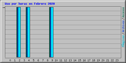 Uso por horas en Febrero 2020